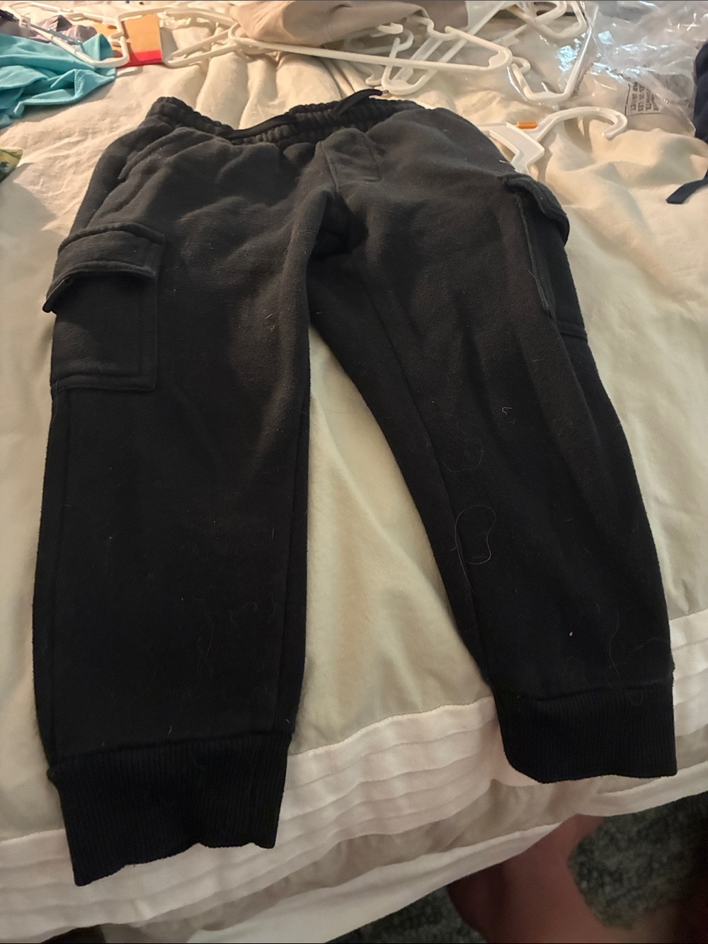 Hurley Kids Black Cargo Sweatpants with Rib Cuffs